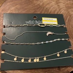 Wild Fable Moon Charm Choker Necklace Set 5 count